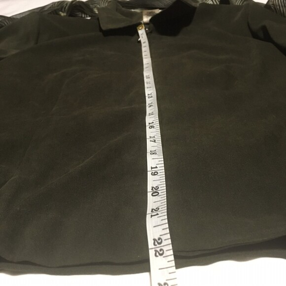 ✨️3 For $20✨️  Womens 18W hunter green faux suede zip jacket with silky scarf - Picture 7 of 7